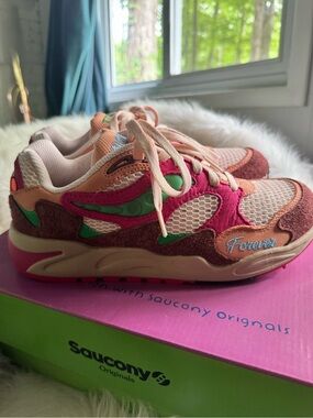 Saucony Multicolor 'Forever' Mesh & Suede Sneakers collaboration with J tips
